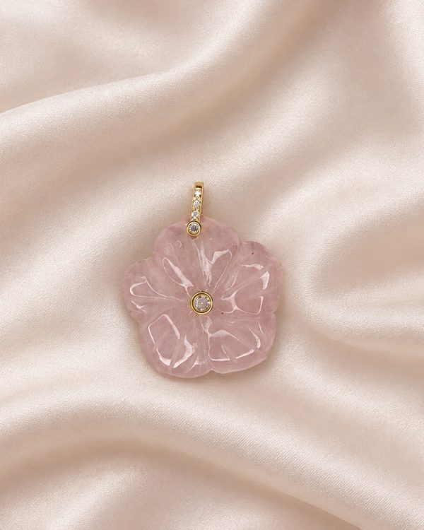 Carved Flower Gemstone Pendant