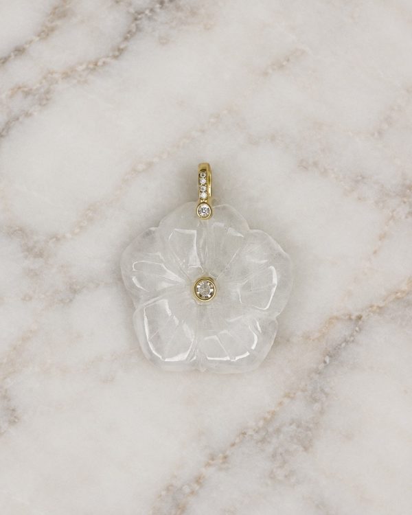 Carved Flower Gemstone Pendant