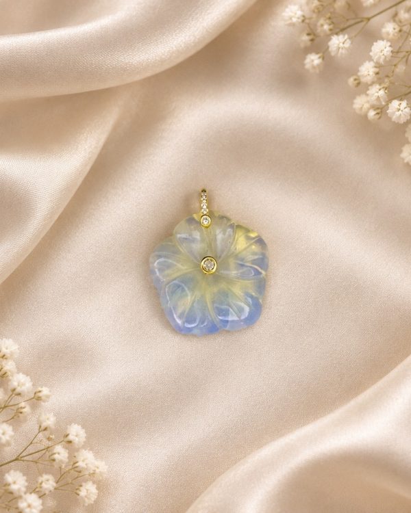 Carved Flower Gemstone Pendant