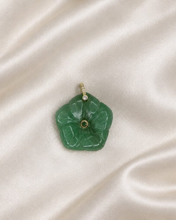 Carved Flower Gemstone Pendant